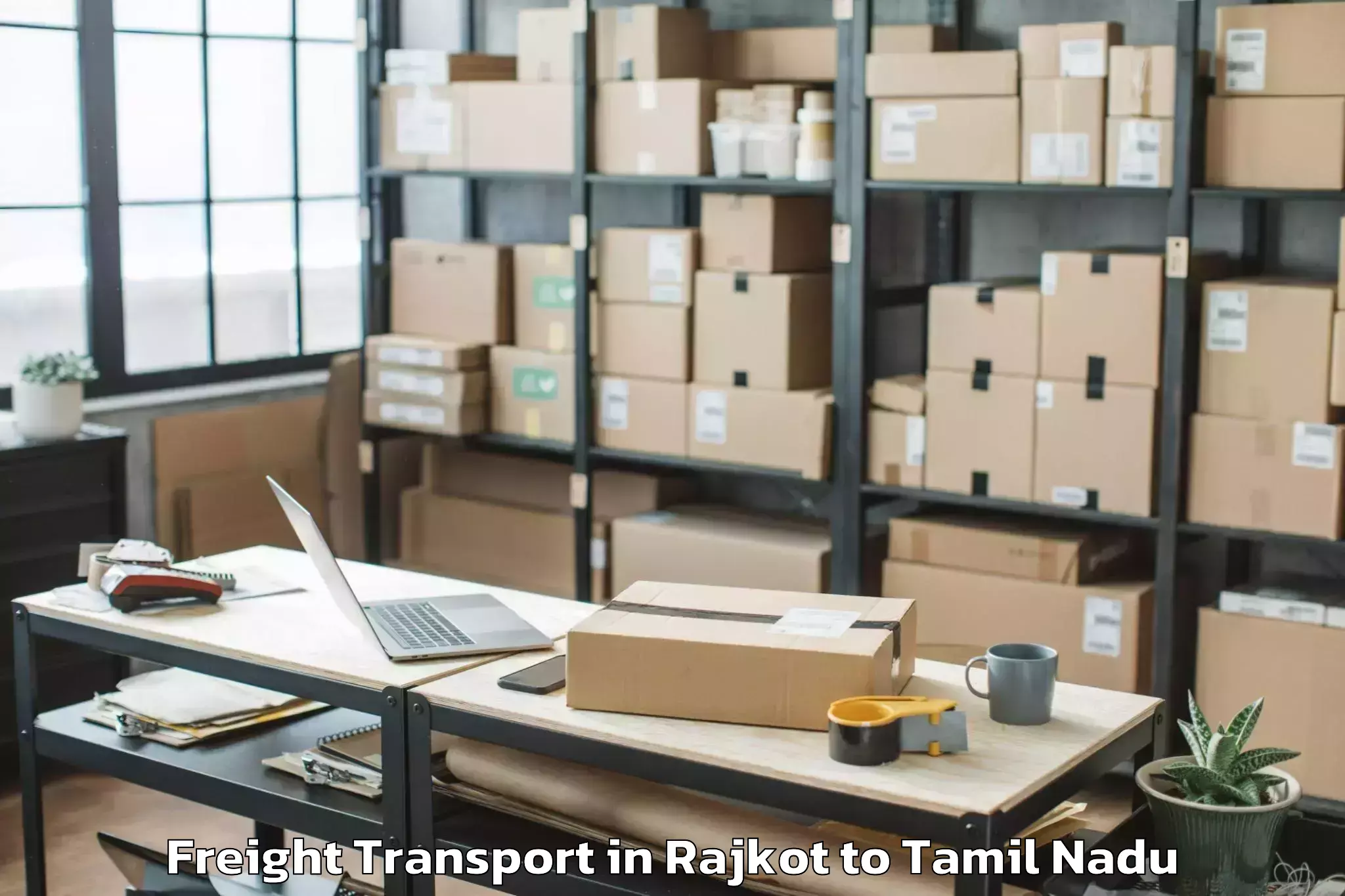 Easy Rajkot to Valangaiman Freight Transport Booking